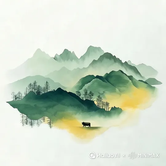 长焦镜头，推进至牛，牛在地面自由走动 by Hailuo AI Video Generator