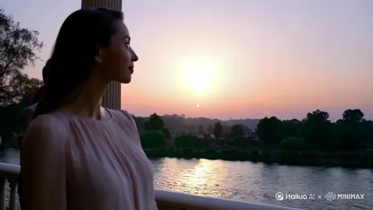 你站在桥上看风景，看风景的人在楼上看你。明月装饰了你的窗子，你装饰了别人的梦。[跟随] by Hailuo AI Video Generator