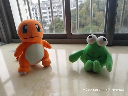 画面中的两个玩偶深情对视，接着手拉手倒在地面上，枕着松软的枕头盖着一床碎花的被子同床而眠。 by Hailuo AI Video Generator