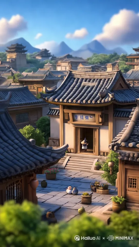 风吹草动，人物从走进去消失，云朵缓慢移动[推进] by Hailuo AI Video Generator
