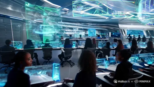 我要做DeepSeek培训业务，请帮我生成一个科技感很强的AI培训视频，用来吸引学员报名 by Hailuo AI Video Generator