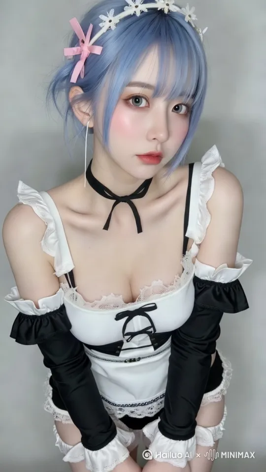 [左移,右摇,跟随][下降,上摇]镜头拉至女孩全身，女孩骨盆回弹×肩峰共振，踝锁回旋突刺，双臂磁暴式开合+颈链延迟震颤，肋间波动推涌至指尖骤凝 by Hailuo AI Video Generator