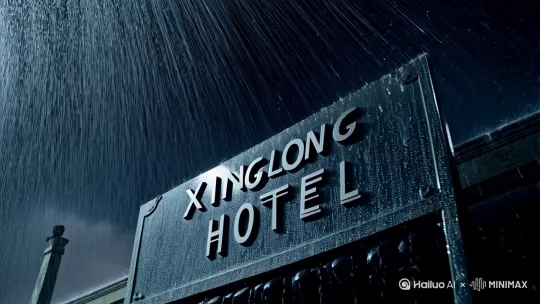 - 镜头：暴雨砸向“兴隆宾馆”招牌，特写“纪委审查室”铁牌
 
- 音效：炸雷+心跳声 by Hailuo AI Video Generator