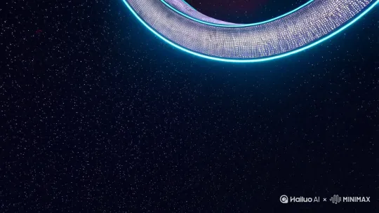 璀璨星空有一个巨大的漩涡，一个小孩慢慢走向这个漩涡，漩涡内是一个科技感十足的未来世界 by Hailuo AI Video Generator