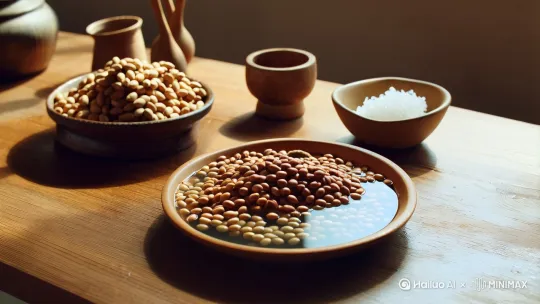 一、豆腐花基础制作方案(3种凝固剂选择)
1. 传统石膏粉版
食材:干黄豆150g|清水1400ml|食用石膏粉3g|30ml凉开水
制作步骤:
① 黄豆浸泡6-8小时
② 破壁机分次打浆(豆水比1:8)
③ 纱布过滤豆渣
④ 中小火煮沸(持续搅拌防糊底)
⑤ 石膏粉+水调匀倒入容器
⑥ 冲入85℃热豆浆(距容器30cm高冲入)
⑦ 静置15分钟凝固
2. 便捷内酯版
食材:干黄豆150g|清水1200ml|葡萄糖酸内酯3g
关键步骤:
① 内酯用20ml温水融化
② 煮好豆浆降温至80℃
③ 高处冲入内酯溶液
④ 无需搅拌直接保温10分钟 by Hailuo AI Video Generator