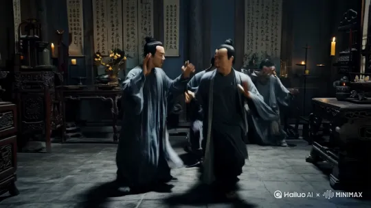 一群道士再房间对抗山村老僵尸 by Hailuo AI Video Generator