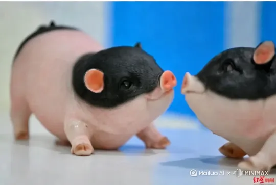 [左移,推进,右摇]小猪脑袋动起来，走了两步 by Hailuo AI Video Generator
