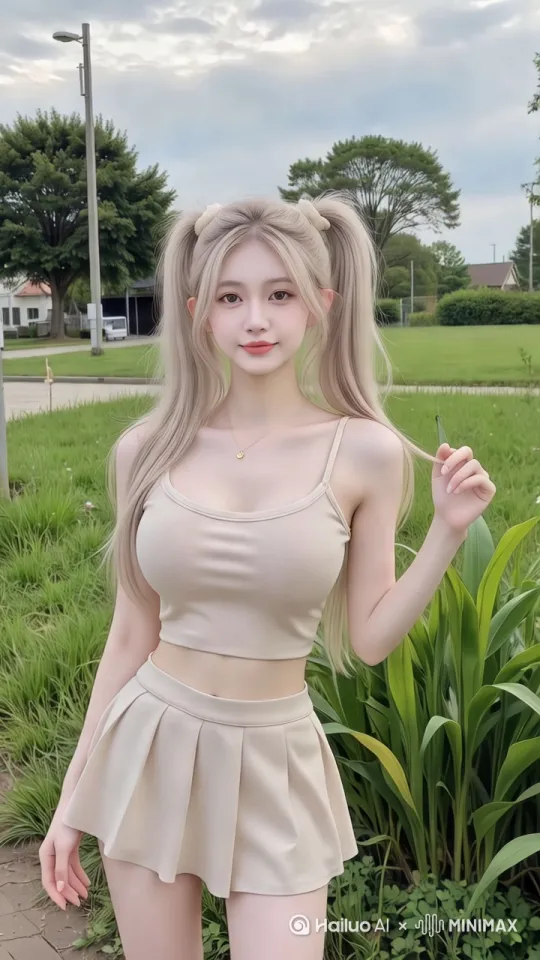 [拉远]美女后退到玉米地里，坐下 by Hailuo AI Video Generator