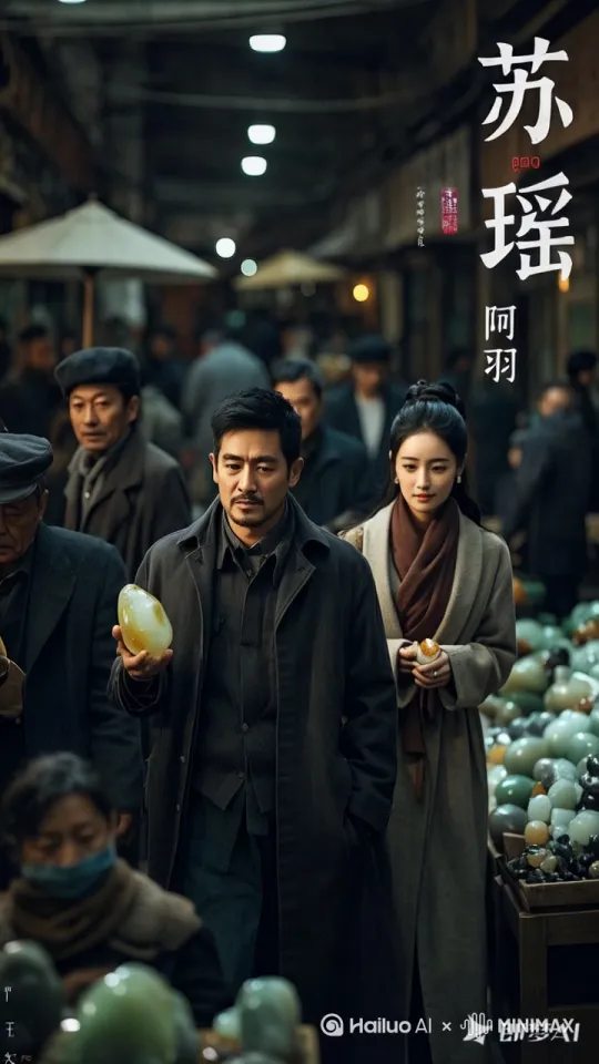 - 画面：热闹的和田玉原料市场，人来人往，摊位上摆满了各种玉石原料。林羽和苏瑶在市场中穿梭，观察着每一块石头。林羽眼中闪烁着兴奋与期待，苏瑶则在一旁提醒他要谨慎。
 
- 台词
 
- 林羽（兴奋）：“苏瑶，这里就是我们新的起点，我相信一定能在这里找到真正的好玉。”
 
- 苏瑶（微笑，温柔）：“我相信你，但千万不能冲动，和田玉水很深。” by Hailuo AI Video Generator
