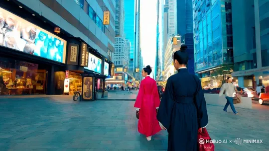 在现代的喧嚣中,我们常常向往着古代的诗意与浪漫。今天,就让我们一起跟随主角的脚步,开启一场穿越古装的奇幻之旅。(视频开头展示现代街头的景象,主角穿着时尚的现代服装,脸上带着对古装的好奇与憧憬)主角漫步在繁华的现代街头,心中却始终被那些古装剧中的华丽服饰和古代的风土人情所吸引。突然,一家古色古香的店铺映入眼帘,仿佛是命运的召唤,主角毫不犹豫地走了进去。(镜头切换到古装店内,店内陈列着各种精美的古装,从汉服到旗袍,从官服到侠客装,应有尽有)店内弥漫着古韵的气息,每一件古装都仿佛在诉说着一个古老的故事。主角在众多古装中挑选了一件心仪的服饰,穿在身上,瞬间感受到了一种奇妙的变化。(主角穿上古装,镜头聚焦在古装的细节上,如精致的刺绣、独特的剪裁等,展现古装的美感)古装仿佛为主角打开了时空之门,一阵光芒闪过,主角被带入了一个完全不同的世界。(视频进入穿越场景,画面逐渐模糊,伴随着光芒和旋转效果,营造出穿越时空的感觉)当光芒散去,主角发现自己置身于古代的繁华街市中。街道两旁是古色古香的建筑,商贩们的叫卖声、行人的谈笑声不绝于耳。主角穿着古装,与周围的古代人物融为一体,仿佛真的回到了古代。(镜头跟随主角在古代街市中行走,展示古代的市井生活、传统手工艺、美食等,让观众感受到古代的烟火气)在这个古代世界里,主角还遇到了各种有趣的场景和人物。他/她走进了一家茶馆,与古代的文人雅士们一起品茶论道;又或者参加了一场宫廷盛宴,与贵族们共舞,欣赏着古代的音乐和舞蹈。(视频切换到不同的古代场景,如宫廷、园林、酒楼等,展示主角在这些场景中的互动和体验)然而,美好的时光总是短暂的。每当主角沉浸在古代的生活中时,一阵奇异的感觉会将他/她带回现实。但每一次的穿越,都让主角对古装文化有了更深的体会和热爱。(视频在主角多次穿越的片段中切换,展示不同古装和古代场景的魅力)最终,主角回到了现代,站在镜子前,看着自己身上的古装,心中充满了对这段穿越经历的不舍和感激。虽然不能永远留在古代,但古装所承载的文化和美好回忆将永远留在心中。(镜头拉远,展示主角穿着古装在现代的背影,渐行渐远,画面逐渐淡出)这就是主角与古装的奇妙穿越故事。古装不仅是一种服饰,更是一种文化的传承和时空的纽带。让我们在现代的生活中,依然保持着对古装文化的热爱和向往,让这份古典之美在心中永恒绽放。在制作视频时,可以根据这个旁白文案和创意,搭配合适的音乐、画面和特效,让整个视频更加生动有趣,展现出穿越古装的独特魅力。 by Hailuo AI Video Generator