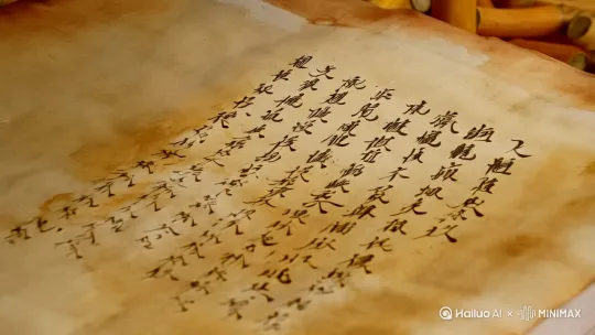 ### **视频文案脚本(分镜大纲)**
---
#### **场景1:中医典籍与宫廷序幕**
**画面**:镜头从《黄帝内经》竹简缓缓拉开,书页泛黄,篆字“脾胃者,仓廪之官”特写。背景为古色古香的宫廷藏书阁,雕花木架上陈列药典,檀香袅袅。
**旁白**:
> “《黄帝内经》有云:‘脾胃为后天之本,气血生化之源。’千年以前,中医智慧已深谙脾胃之道。而一道源自明代的宫廷秘方,将药食同源之理,凝练于方寸之间——这便是‘八珍糕’。”
**器物**:竹简、青铜香炉、雕花木匣、古医书。
---
#### **场景2:御医研方,古法炮制**
**画面**:明代御医陈实功(身着官服)于御药房内,手持药秤,将茯苓、芡实、莲子等八味药材逐一称量。药童研磨药材,石臼声清脆。镜头切换至御膳房,厨娘以青花瓷碗调和米粉与药粉,木制模具压制成糕,蒸汽氤氲中糕点初现。
**旁白**:
> “明代御医陈实功,融八味药食于一方:茯苓健脾,莲子养心,芡实固肾……以粳米为基,白糖为引,调和阴阳。此方载于《外科正宗》,谓‘服百日,轻身耐老,壮助元阳’。”
**器物**:铜秤、石臼、青花瓷罐、木模具。
---
#### **场景3:帝王之宠,宫廷盛宴**
**画面**:清朝乾隆帝(黄袍加身)于御花园凉亭中,手持金边瓷碟,品尝八珍糕。宫女端红漆食盒穿梭,背景丝竹声悠扬。特写糕点细腻纹理,乾隆含笑颔首,朱批奏折“速制八珍糕”字样浮现。
**旁白**:
> “至清代,八珍糕已成帝王养生至宝。乾隆帝日食不辍,朱批催制;慈禧晚年亦赖此糕颐养脾胃,容光若五十之龄。一糕一匙,皆是宫廷延年之道。”
**器物**:金边瓷碟、红木食盒、朱批奏折。
---
#### **场景4:古今交融,传承新生**
**画面**:镜头从古法糕模切换至现代厨房,药师将山楂、麦芽等加入配方,坚果碎点缀糕点。一家三代围坐,老者饮茶品糕,孩童嬉笑手持糕点,窗外城市夜景与宫廷雕窗叠化。
**旁白**:
> “四百年古方,今以新貌延续。添山楂消食、麦芽和胃,佐以坚果增香。从御膳房到寻常餐桌,八珍糕跨越时空,守护脾胃安康。”
**器物**:现代糕模、玻璃密封罐、坚果碎。
---
#### **场景5:水墨题字,尾声**
**画面**:毛笔挥毫“健脾养胃,轻身耐老”于宣纸,画面渐隐为八珍糕特写,背景《外科正宗》书影浮动。
**旁白**:
> “一糕养脾胃,百岁亦从容。古方今用,传承不息。”
---
### **AI绘图提示词(分场景)**
1. **中医典籍场景**
- 风格:中国古典水墨画,泛黄做旧质感。
- 元素:竹简《黄帝内经》、雕花木架、青铜香炉、檀烟缭绕。
- 色调:暖黄与墨绿交织,光线柔和如烛火。
2. **古法制作场景**
- 风格:工笔重彩,细节写实。
- 元素:明代官服御医称量药材、石臼研磨、蒸汽升腾的木制蒸笼。
- 动态:药粉飞扬、糕点脱模瞬间。
3. **宫廷食用场景**
- 风格:清代宫廷工笔画,富丽堂皇。
- 元素:乾隆帝黄袍玉带、金边瓷碟、宫女执团扇、朱批奏折。
- 色调:金色与朱红为主,背景御花园碧树繁花。
4. **现代传承场景**
- 风格:新中式插画,古今融合。
- 元素:玻璃罐装八珍糕、坚果碎洒落、家庭餐桌暖光。
- 细节:老人与孩童的手部特写,窗外城市灯光与雕窗剪影叠化。
---
### **核心引用来源**
- 历史背景:网页1、4、7(陈实功、乾隆、慈禧记载)。
- 配方与功效:网页2、4、6(八味药材解析、轻身耐老描述)。
- 现代改良:网页3、6(坚果添加、独立包装 by Hailuo AI Video Generator