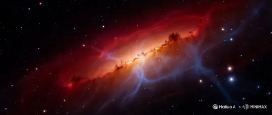 [推进,上升] 星云流动  星星发光 by Hailuo AI Video Generator