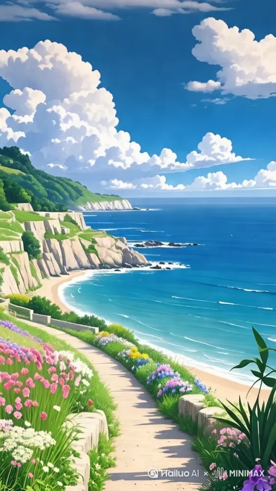 [推进]镜头沿着镜头沿着小路慢慢往前，
[固定镜头]镜头停止推进，在这片景色下停留一秒
[右摇]缓慢向右观看
[固定镜头]在这片景在这片景色下停留三秒 by Hailuo AI Video Generator