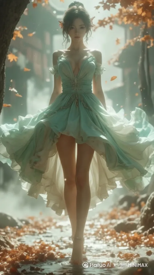 向前走，转身回头[下降][拉远] by Hailuo AI Video Generator