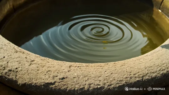 古风短视频脚本：化橘红——千年药香润人间
风格：水墨古风，运镜舒缓，旁白诗意

特写-升镜（镜头从井口缓缓升起，井水泛涟漪，飘落橘红花瓣） by Hailuo AI Video Generator