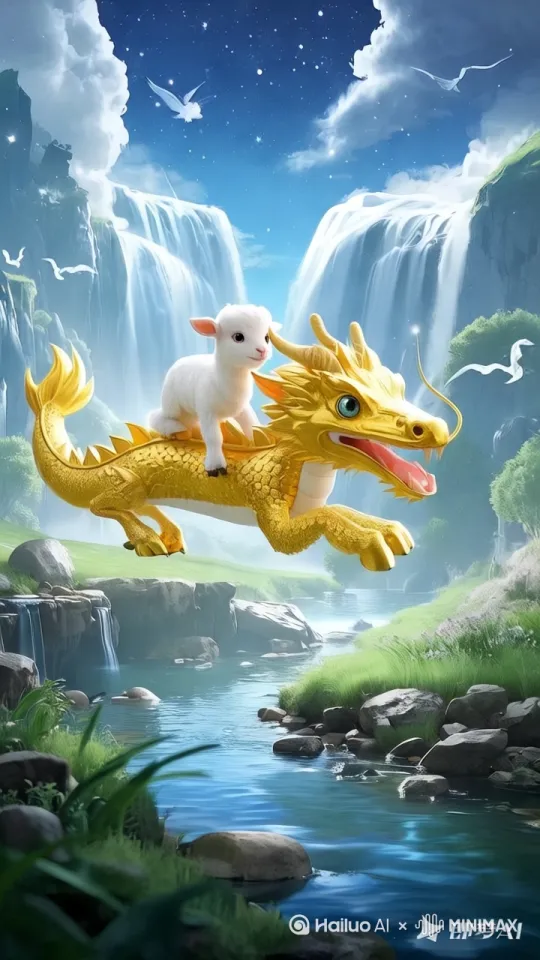 龙向前飞行[右移,右摇] by Hailuo AI Video Generator
