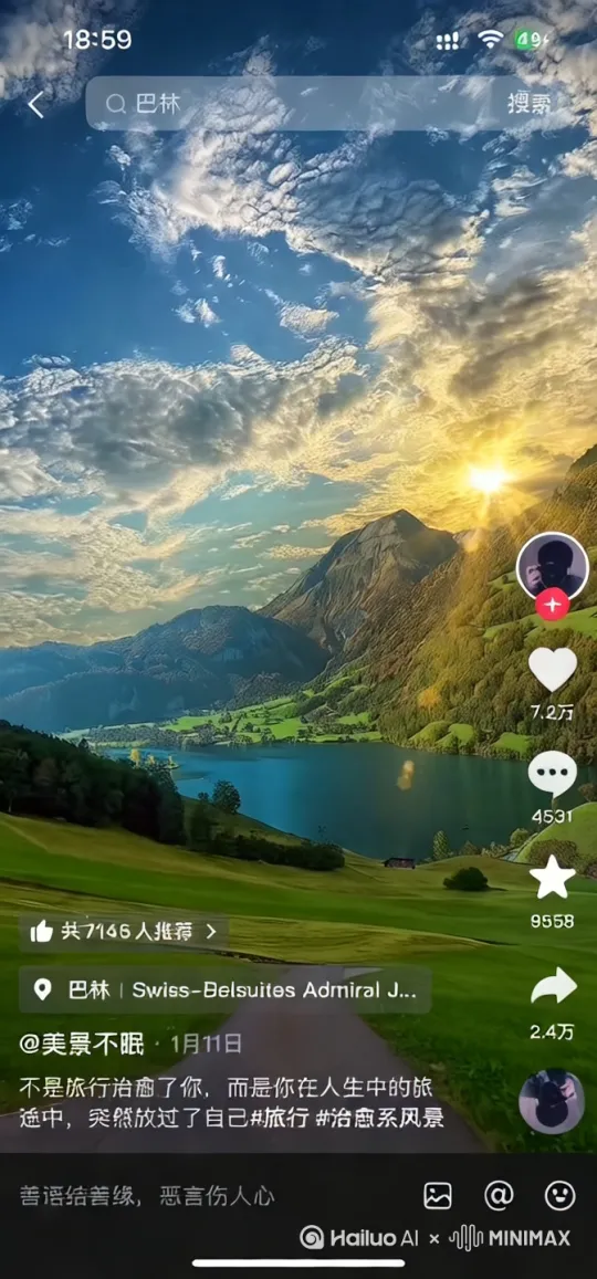 生成视频使人看着很惬意很向往自由 by Hailuo AI Video Generator
