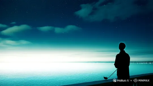 暮色如浓墨滴入清水，穹顶的星辰次第亮起。我站在露台上，像被抛向深海的渔人，看那些光年之外的磷火游过玻璃般澄澈的夜空。猎户座的银腰带缀满冰晶，天鹅展开缀满钻石的羽翼，北斗的玉勺正舀起一汪星浆。

银河像被顽童打翻的珍珠匣，碎银满缀天幕。忽有流星斜斜划过，恍若神女遗落的金步摇，在墨色绸缎上灼出璀璨裂痕。云絮游移时，群星便在薄纱后眨动睫毛，如同古卷里褪色的诗句重新被月光描金。

风掠过悬铃木的枝桠，把星辉摇成满地碎汞。我忽然懂得古人为何要在青铜器上铸刻星图——我们不过是用百年肉身盛装永恒光芒的器皿。此刻每粒星子都在讲述创世之初的故事，而我的影子正被星光浇铸成透明的琥珀，悬浮在时空褶皱里。

露水渐浓时，天狼星在东方燃起蓝焰。整个宇宙正以光的形态坠入瞳孔，亿万年的寂静在此刻化作耳畔清越的潮音。 by Hailuo AI Video Generator