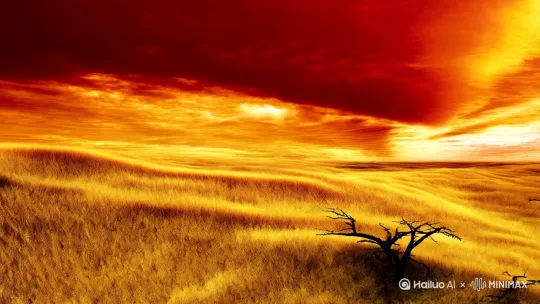 【开场镜头】
远景:广角俯拍非洲稀树草原全景
- 橙红色夕阳将云层染成血琥珀色
- 金黄色的长草在狂风中形成波浪状起伏
- 枯树剪影在画面右下角构成视觉支点
- 低角度风啸声渐强,夹杂隐约兽吼
【场景引入】
中景平移镜头(30度仰角):
- 两只猛兽在齐腰高的草丛中对峙
- 孟加拉虎(橙黑条纹)左前爪扬起沙尘
- 非洲狮(深棕鬃毛)后肢肌肉紧绷蓄力
- 特写虎尾如钢鞭抽碎草茎,狮鬃静电般炸开
- 环境音突然静默,只剩沉重的呼吸声
【冲突爆发】
高速跟拍镜头(每秒48帧):
- 虎跃瞬间草屑迸溅,金色虹膜收缩成竖线
- 狮王旋身闪避,獠牙撕破虎肩带出血珠特效
- 慢镜头(200帧/s)展示:
- 汗珠从狮鼻飞溅折射七彩光晕
- 虎须因气浪剧烈颤动
- 飘落的羽毛(暗示秃鹫存在)
【空中视角】
螺旋上升镜头:
- 12只秃鹫组成死亡漩涡盘旋
- 领头秃鹫颈部腐肉特效(青紫溃烂)
- 逆光下翅膀呈现半透明血管纹理
- 阴影随盘旋节奏在地面形成旋转的暗斑
【环境互动】
动态细节:
- 被踩踏的箭草渗出乳白色汁液
- 甲虫群从打斗中心仓皇逃窜
- 狮掌每次重击都震起环形尘埃波
- 虎尾扫过处草叶被齐刷刷削断
【色彩设计】
- 猛兽:虎纹使用烧赭石+煤黑渐变
- 狮鬃:熟褐基底带琥珀色高光
- 天空:自上而下从靛青过渡到熔金
- 血迹:初溅时鲜红,氧化后转为铁锈色
【收尾镜头】
上帝视角+急速拉升:
- 两兽缠斗处形成直径5米的圆形战场
- 秃鹫群突然同时收翼俯冲形成黑色箭雨
- 最后画面定格在:
左三分之一处虎狮撕咬的剪影
右下方第一只秃鹫利爪入画
画面中央飘落一根旋转的带血鬃毛
建议配乐:
- 低频:非洲战鼓节奏(90BPM)
- 中频:马林巴琴不规则琶音
- 高频:钢片琴模拟利爪刮擦声
- 突然插入的秃鹫啸叫(2000-5000Hz骤升) by Hailuo AI Video Generator