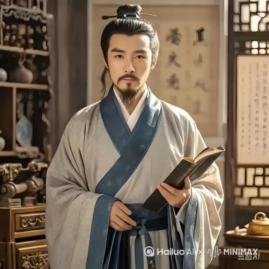 我是东汉[跟随]张仲景，我边看书边为给面前的学生[推进,上升]讲解医学真谛，[固定镜头] by Hailuo AI Video Generator