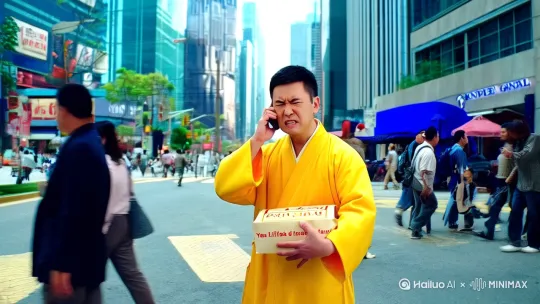 “臭小子，三年之期已到，你不用再送外卖了，交给你一个任务，去帮我救个人。”
大街上，黄袍加身的外卖员陆凡左手拎着外卖，右手拿着手机与人通话，
“死老鬼，你终于舍得给小爷打电话了？小爷身为鬼医门唯一传人，医武双修，左手杀人，右手救人，结果却被你忽悠去送外卖，三年内还不得使用任何医术与武术……”
陆凡无视路人看神经病的目光，一口气数落起自己这三年来送外卖所受的委屈。
“为师还不是为了你好？谁让你小子身上煞气太重了，如果不做个普通人在红尘里洗一洗，你已经走火入魔，爆体而亡了。”
“随你怎么说，反正打死我也不会替你办事儿了，再说你也打不过我。”
陆凡打定主意，任凭老家伙说得天花乱坠也不帮忙。
“嘿嘿，你小子确定不去是吧？那可别怪我把你以前干的那些丑事捅出去。”
“什么丑事？”
“你以为我不知道，你以前半夜躲被窝里用手机看的是什么东西？”
“不仅如此，你还……”
“咳咳咳，别再说了，我答应你了还不行吗？说吧，你要我救谁？”
陆凡急忙制止，饶是自己脸皮再厚，也不禁为年少时的丑事脸红。
“对方是天海市夏家之人，与我有一段渊源，如今身患重病，只有你能治，你去替我了结了吧。”
“好，不过我女朋友考上了研究生，正在酒店庆祝，等我吃过饭再去。”
“你把酒店地址发我，我让他们来接你。”
送完外卖后，陆凡一脸幸福的骑着小电驴朝目的地赶去。
鲲鹏大酒店666包房之内，形形色色的人齐聚一堂，觥筹交错，热闹非凡。
“欣然，这杯我敬你，恭喜你考上天海大学的研究生，从今往后你就是凤舞九天，前途无限了。”
“是啊，要知道天海大学可是我华国排名前十的高校，从里面走出来的人非富即贵。”
“谢谢大家。”
身为东道主的楚欣身穿白色长裙，精致的五官再配合上她那高冷的气质，俨然成了众人的焦点。
这时，陆凡敲门而入，对着楚欣然歉然一笑：“不好意思，路上有事耽搁了，让你们久等了。”
先前还有说有笑的众人立马戛然而止，满脸不屑。
楚欣然的闺蜜吴雨萌鄙夷道：“姓陆的，你少自作多情了，我们可没有等你。”
“不过话又说回来了，我看你还穿着外卖服，该不会又送外卖去了吧？”
吴雨萌故意把声音说得很大，整个包房之内顿时笑声大作。
楚欣然冷冷道：“你怎么来了？”
陆凡上前牵住她的手：“欣然，恭喜你实现了自己的梦想，我有个东西要送给你。”
他小心翼翼的掏出一枚钻石戒指，单膝跪在地上，一脸深情的说道：“楚欣然，我正式向你求婚，你愿意嫁给我吗？”
三年前，陆凡奉老头子之命回国历练红尘，机缘巧合下从混混手中救下大三学生楚欣然。
两人相恋后，陆凡得知楚欣然家境困难，连学费都供不上。
为此，陆凡这三年来辛苦送外卖，将挣到的钱全部拿来供楚欣然上学，和她一家人生活。
期间楚欣然的父亲突发急症，要花五十万手术费，也是陆凡解决的。 by Hailuo AI Video Generator