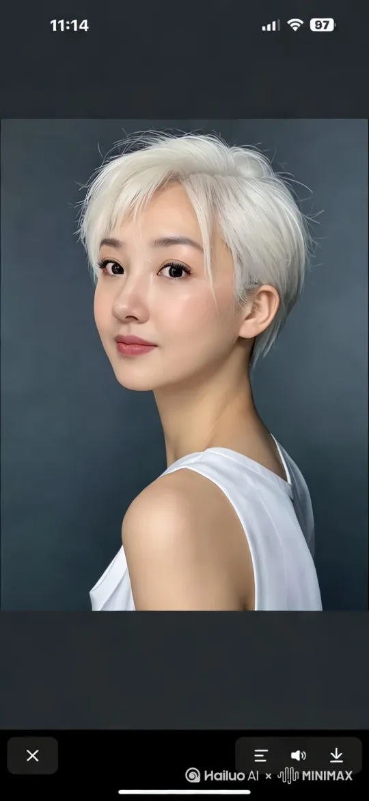这款短发造型和颜色是如何变化的 by Hailuo AI Video Generator