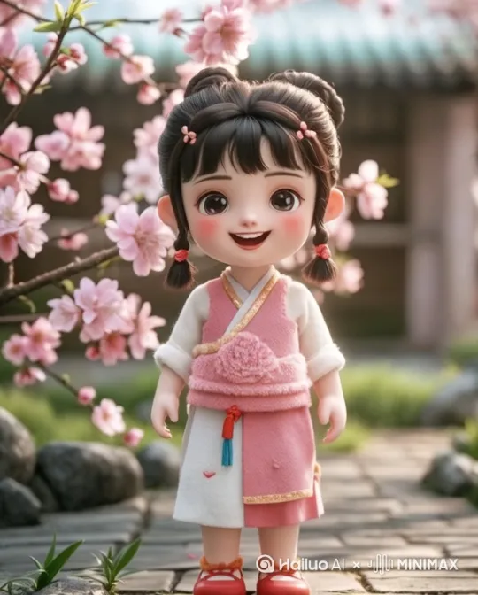 画面中的小女孩走着走着，左转 by Hailuo AI Video Generator