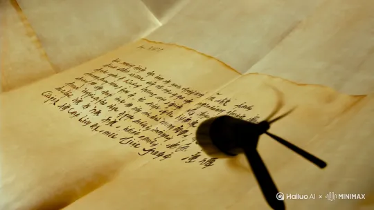 镜头 1：开篇・时空裂缝（0:00-0:15）
画面：泛黄的宣纸在虚空中展开，墨笔书写《登高》诗句。笔锋划过 “风急天高猿啸哀” 时，墨迹突然化作黑色漩涡，吞噬纸张露出后方的 3D 水墨山水。
运镜：无人机镜头从墨迹笔尖俯冲进入漩涡，切换至水墨渲染的动态场景。
特效：宣纸撕裂声 + 水墨晕染音效，粒子消散转场。
镜头 2：全景・夔州秋江（0:16-0:40）
画面：广角镜头展现长江峡谷，疾风卷起枯叶，猿猴在陡峭崖壁间跳跃啼鸣。江中小舟颠簸，浪花溅起的水珠在阳光中折射出杜甫的半透明虚像。
运镜：无人机环绕峡谷拍摄，慢动作捕捉落叶旋转飘落。
情绪：苍凉孤寂感，冷色调中点缀金黄落叶。
镜头 3：特写・沙渚飞鸟（0:41-1:05）
画面：聚焦江边白沙洲，水鸟逆风振翅，倒影在清澈水面上破碎重组。镜头推近至鸟爪，突然切换为杜甫颤抖的手拄拐杖的特写。
运镜：微距推镜 + 镜面反射转场，鸟羽挥动带动水墨涟漪。
隐喻：飞鸟象征自由，与诗人困窘形成对比。
镜头 4：蒙太奇・时空交织（1:06-1:30）
画面：
杜甫登上高台，衣袍被江风吹起，露出腰间药囊（现实层）。
叠加层：青年杜甫与李白对饮的幻影在酒葫芦中浮现（回忆层）。
粒子层：文字 “万里悲秋常作客” 从葫芦飘出，化作落叶覆盖老年杜甫。
运镜：多图层叠加，动态模糊处理回忆画面。
镜头 5：高潮・天地同悲（1:31-1:55）
画面：
全景：暴雨突至，江水暴涨，山体滑坡，猿猴群惊恐逃窜。
特写：杜甫白发被雨水打湿，咳嗽染红手帕，手帕飘落入江化作血色花瓣。
运镜：倾斜构图 + 升格镜头，雨水粒子特效增强压迫感。
音效：雨声渐强，咳嗽声与江水咆哮声交织。
镜头 6：尾声・永恒诗篇（1:56-2:20）
画面：
杜甫消失在暴雨中，拐杖插在岩石上，药囊散落出菊花。
菊花随水流漂向远方，花瓣化作水墨重新书写《登高》全诗。
运镜：拉远镜头展现江水蜿蜒成 “愁” 字，最终定格在诗卷上。
字幕：“千年悲秋客，诗骨傲苍穹”
视觉设计要点
水墨动态：用 AI 生成流体水墨动画，岩石纹理与江流形态随诗句节奏变化。
粒子隐喻：
落叶 = 时光碎片
雨珠 = 诗人泪珠
血色花瓣 = 生命消逝
色彩系统：
现实层：青灰色调（冷寂）
回忆层：暖金色调（辉煌）
文字层：朱砂红色（点睛） by Hailuo AI Video Generator