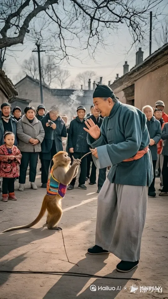 "（在一片开阔的空地上，阳光明媚，人群正好奇地聚集着 ）一只猴子突然闯入众人视线，它浑身毛发油亮，双眼机灵地转动。 
只见这猴子双腿一蹬，瞬间发力，以极快的速度开启了托马斯回旋。（它的身体如同一道黑色的闪电，在地面上飞速旋转，带起阵阵尘土，飞扬的尘土仿佛也被它的活力所感染，肆意飘散 ）
每一次旋转，猴子都展现出令人惊叹的专业度，动作流畅自然，节奏感十足，就像是一位经验丰富的体操运动员。
周围围观的人们先是被这突如其来的一幕惊得目瞪口呆，随即爆发出热烈的掌声与叫好声。（人群中，有人张大嘴巴，满脸不可思议；有人激动地挥舞双手，不停地喊着“好”，此起彼伏的叫好声响彻四周 ）这场猴子带来的精彩表演，瞬间点燃了现场气氛。（极致细节，清晰呈现，无模糊、卡顿，高质量展现画面，无任何瑕疵 ）"
 by Hailuo AI Video Generator