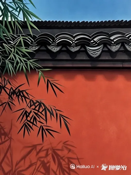 [固定]竹影、竹影摇动[上升】墙外一片开了花的油菜花 by Hailuo AI Video Generator