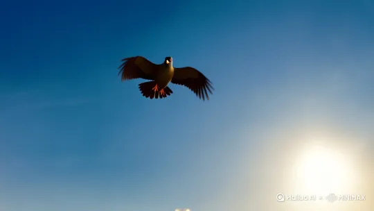一只乌鸦口渴难耐，在空中盘旋许久后，终于发现地上有个细长的瓶子，里面装着一些水。可瓶子太高，瓶口又小，乌鸦的嘴根本够不到水。这可怎么办？放弃就意味着要继续忍受干渴。突然，乌鸦灵机一动，开始在周围寻找石子。它一趟又一趟地叼起石子，投入瓶中。随着石子越来越多，水面渐渐升高。最终，乌鸦成功喝到了水 by Hailuo AI Video Generator