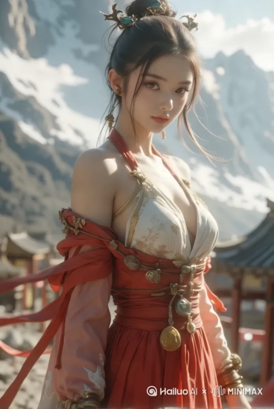 眨眼；镜头旋转跟随；特写；聚焦上半身；[变焦推进] by Hailuo AI Video Generator