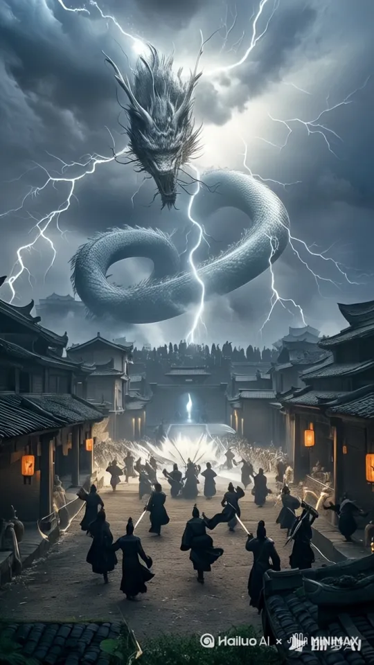 巨龙缓慢游动，第三人飞起来 by Hailuo AI Video Generator