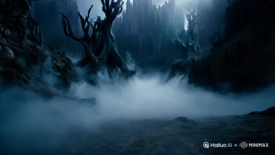在山谷深处，遇到一群来自地狱的怪物 by Hailuo AI Video Generator