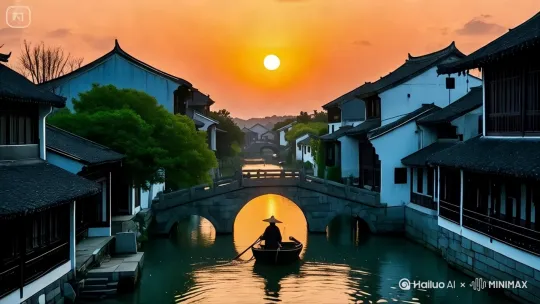 船夫向前划船[推进] by Hailuo AI Video Generator