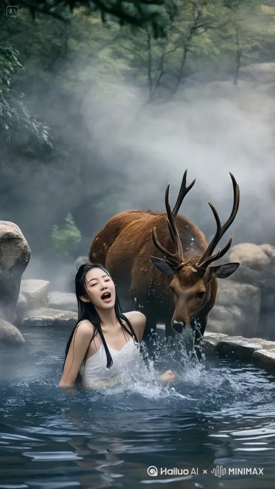 镜头动起来，动态跟随，美女和鹿在进行激烈的打斗，鹿凌空飞踢，踢向美女头部。美女凌空向后躲避，同时挥拳反击。他们身形灵活，招式多变，不断的攻击，躲避，出拳，踢腿。边打边向着更高处飞去。他们的招式刚柔并济，时而是刚猛的直拳，时而是柔美的转身回旋踢。身影交错之间，地面的尘土飞扬而起！

 by Hailuo AI Video Generator
