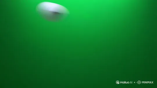 背景是一片纯色的绿幕，由空中向地面抛出一精灵球，召唤出比卡丘来 by Hailuo AI Video Generator