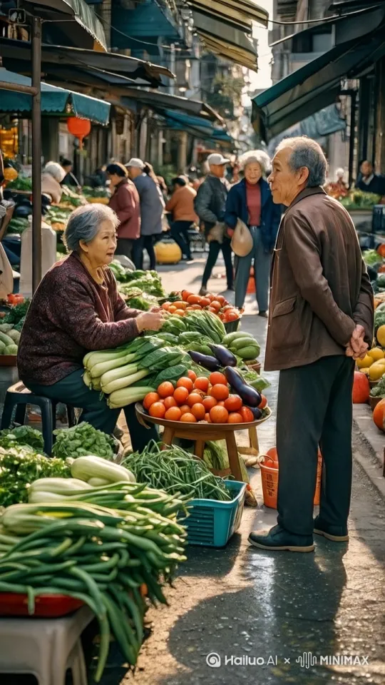 大妈和大爷激烈打斗，首先在地面打斗，然后在空中打斗，拳脚并用，你来我往，打斗，躲闪，出手迅猛，互不相让，不分胜负。镜头跟拍，镜头多角度跟随拍摄，运用特效烘托大爷，大妈武功高强的氛围感，运用快镜头及慢镜头人特写，呈现大片级制作武打视频的效果。画质高清，大师级制作。 by Hailuo AI Video Generator