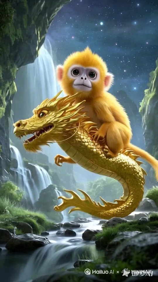龙飞翔天空[上升,左移,左摇] by Hailuo AI Video Generator