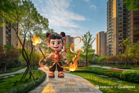 哪吒往前走[拉远] by Hailuo AI Video Generator