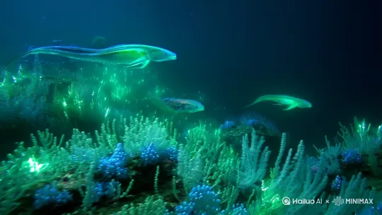 深海动物世界 by Hailuo AI Video Generator