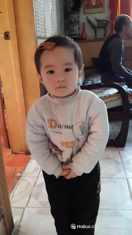 图片中的小孩拿起枪四处扫射 by Hailuo AI Video Generator