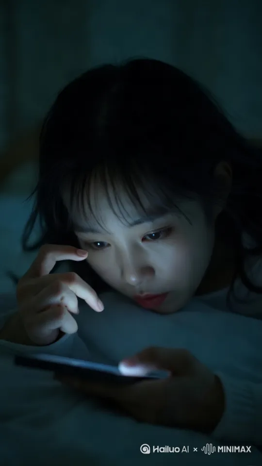悲伤表情，眼中泪花闪烁，镜头由远及近缓慢移动 by Hailuo AI Video Generator