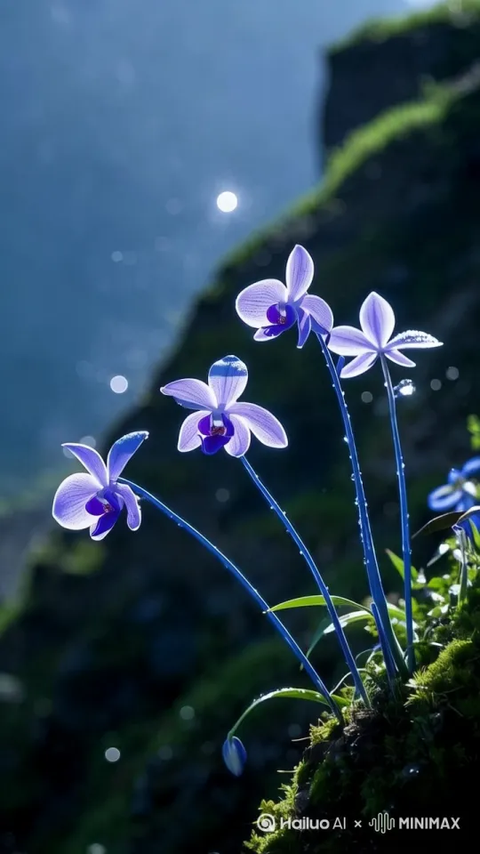 兰花在山间随风飘荡 by Hailuo AI Video Generator