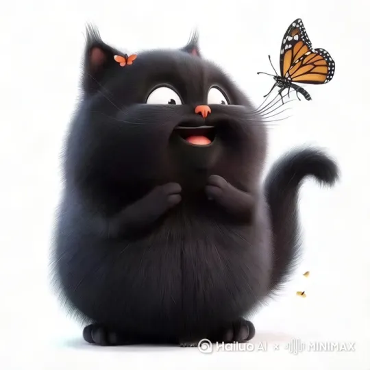 追着蝴蝶跑，笑的很开心 by Hailuo AI Video Generator