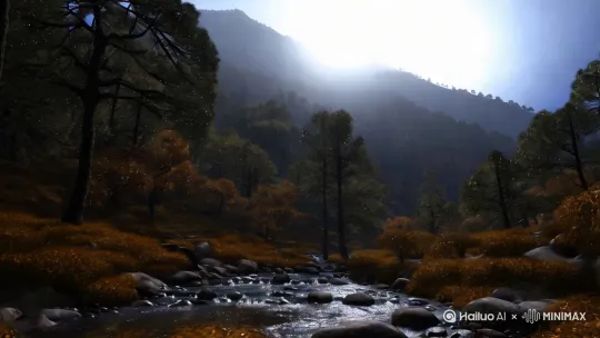空山新雨后，天气晚来秋。明月松间照，清泉石上流 by Hailuo AI Video Generator
