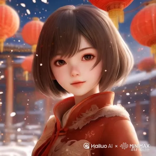 固定镜头，女孩甩甩头，头发飞起，看镜头一眼，微微一笑，镜头拉远，女孩转身，向远方走去，镜头拉远向上升，大雪纷飞，只留下一个背影[下摇,拉远,上升] by Hailuo AI Video Generator