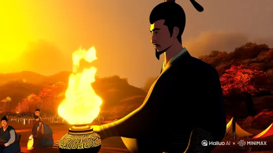 醉里挑灯看剑，梦回吹角连营。八百里分麾下炙，五十弦翻塞外声。沙场秋点兵。
马作的卢飞快，弓如霹雳弦惊。了却君王天下事，赢得生前身后名。可怜白发生！ by Hailuo AI Video Generator