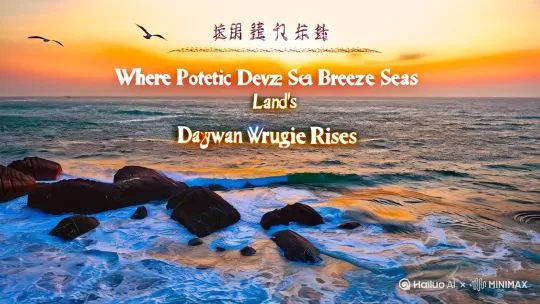 《澳头：山海交响的诗意栖居》
——大亚湾澳头滨海风情视频文案

[开篇·海风起处]
（镜头：晨曦中的海面，浪花轻拍礁石，鸥鸟掠过天际）
画外音：
“这里，是南海之滨的一颗明珠——大亚湾澳头。从千年渔港到活力新城，山海之间，岁月在此沉淀，未来在此生长。”
（切换：航拍镜头下，33公里海岸线蜿蜒如练，渔船归港，霓虹初上）716

[第一幕·自然馈赠的“鱼米之乡”]
（画面：渔民撒网、海鲜市场熙攘、珊瑚礁群摇曳）
文案：
“大亚湾，南海的‘蓝色粮仓’。1300种海洋生物在此共生，真鲷鱼群游弋，珊瑚礁如海底花园。这里的渔民，世代与海对话，一网捞起的是鲜活的馈赠，更是传承千年的渔家故事。”
（特写：龙海街的海螺、石斑鱼，赤洲岛珊瑚移植的科研场景）717

[第二幕·时光雕刻的“建筑博物馆”]
（镜头：妈庙村碉楼群、石头老屋、客家围屋与现代高楼交相辉映）
文案：
“走进妈庙村，仿佛翻开一部石砌的史书。清代的雕花门楣，民国的南洋碉楼，渔家的石头屋……中西建筑在此碰撞，凝固成澳头独有的‘乡愁密码’。”
（画面：碉楼光影流转，淡澳河环绕村落，侨乡文化与现代生活交融）1716

[第三幕·山海之间的活力新生]
（场景：衙前滨海绿道骑行、金门塘码头夜景、海屿游乐园欢笑）
文案：
“当‘百千万工程’的号角吹响，澳头以‘渔村+’为笔，绘就山海新画卷。骑行绿道，山海为伴；夜幕码头，灯火与星光共舞；文旅融合，让渔村焕发新生。”
（镜头：金门塘综合码头商铺林立，游客品海鲜、赏夜景；衙前村天空步道上的亲子欢笑）68

[第四幕·城海共生的未来蓝图]
（画面：“一轴一带五片区”规划图、科技创新园区、深惠城际轨道）
文案：
“从‘小渔村’到‘港口新城’，澳头正书写城海共生的传奇。‘一轴一带五片区’串联起生态、产业与生活；城际轨道拉近深惠距离，科创企业扎根生长。这里，是宜居宜业的滨海客厅，更是拥抱世界的开放窗口。”
（镜头：奥林匹克公园绿意盎然，惠州港货轮穿梭，伟业兰廷湾的海景社区）61016

[尾声·澳头，向海而歌]
（画面：夕阳下，孩童在沙滩奔跑，老人于碉楼前品茶，青年在码头憧憬未来）
画外音：
“澳头的魅力，在于山海交融的壮阔，在于古今对话的深邃，更在于平凡生活的诗意。这里是港湾，是家园，是梦想的起点——向海而歌，未来可期。”
（字幕：“澳头，等你来定义属于你的山海故事。”）15

背景音乐建议：

开篇：空灵的海浪声与轻缓钢琴曲交织；

中段：融合渔歌号子与现代电子节奏；

尾声：悠扬的小提琴渐入宁静。

视觉风格：

色调：清晨以蓝灰冷色呈现静谧，正午转为明快暖黄，黄昏渲染金红渐变；

节奏：自然景观慢镜头与城市快剪交替，体现“慢生活”与“快发展”的平衡。 by Hailuo AI Video Generator