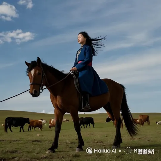 搞笑，马倒立起来，女孩象体操运动员样，腾空反转落地站住 by Hailuo AI Video Generator